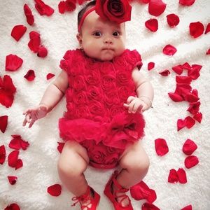 Rose ruffle onesie (valentines day inspired)